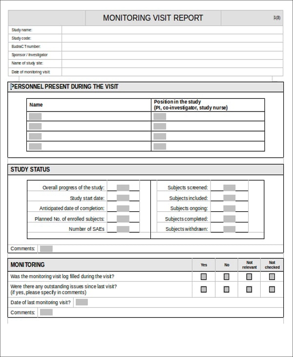 15+ Sample Visit Reports Word, PDF, Pages