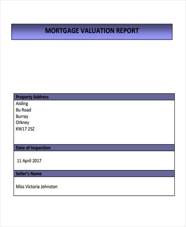 mortgage valuation