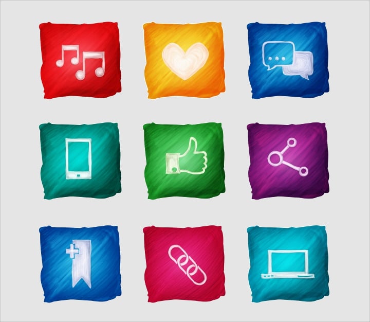 multimedia icons free vector