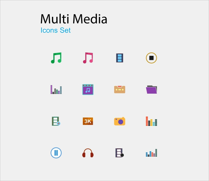 musical multimedia icons