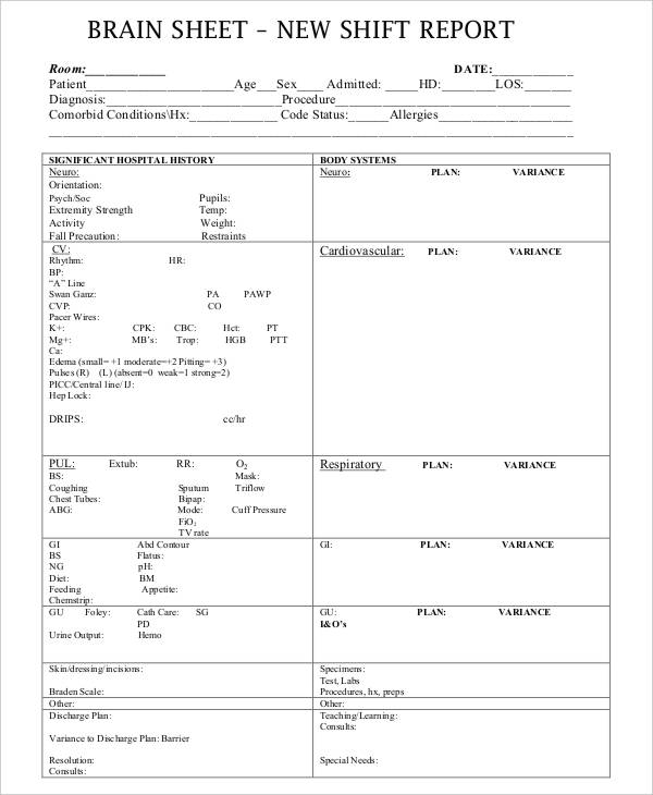 15  Nursing Report Templates Free Sample Example Format Download