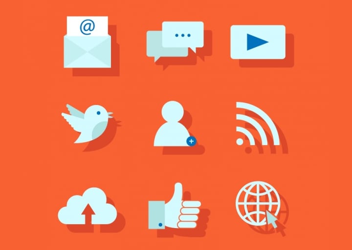 orange background web icons