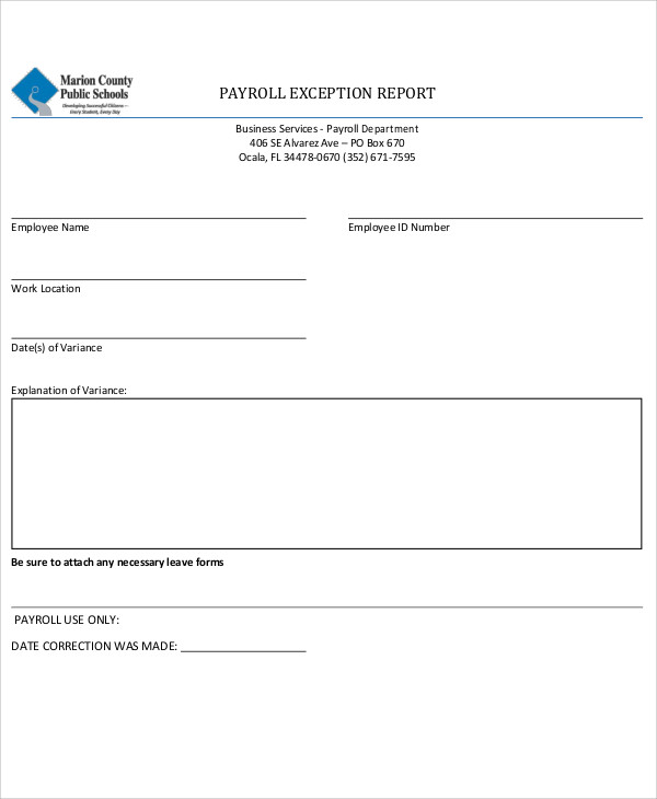 15+ Exception Report Templates Free Sample, Example Format Download