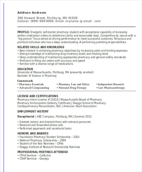 10+ Sample Internship Curriculum Vitae Templates - PDF ...