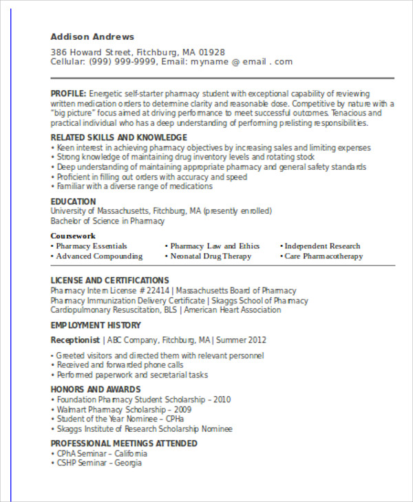 10+ Sample Internship Curriculum Vitae Templates - PDF, DOC | Free ...