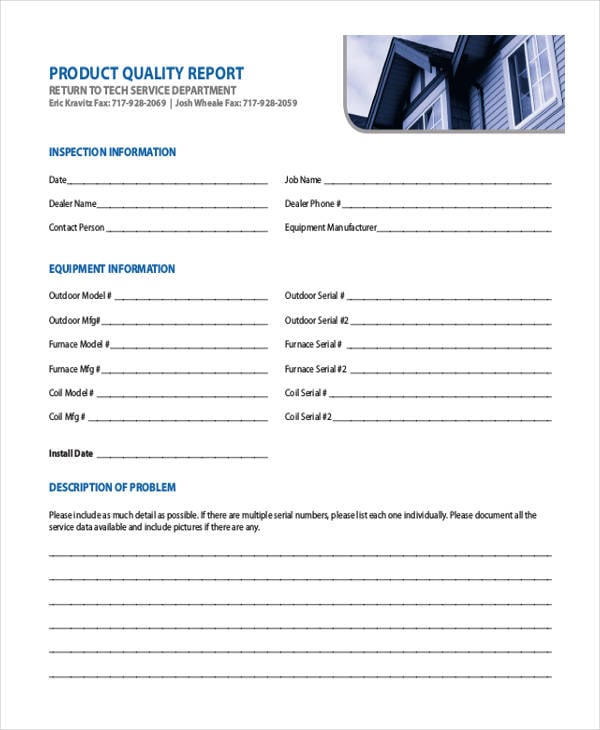 17 Sample Quality Report Templates In Word Pdf Apple Pages 4956