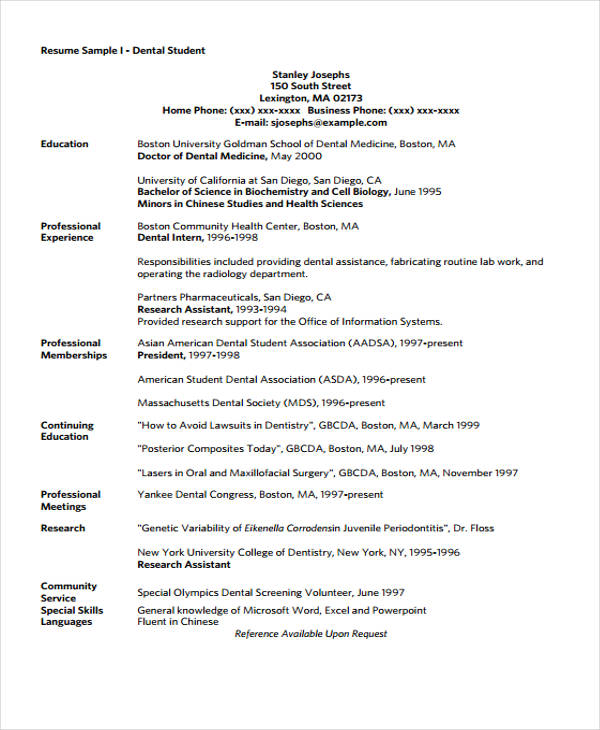 8+ Dentist Curriculum Vitae Templates - PDF, DOC