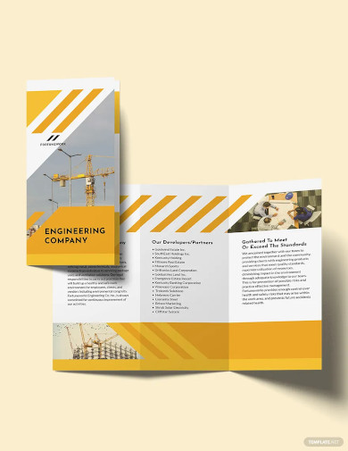 professional engineering company tri fold brochure template