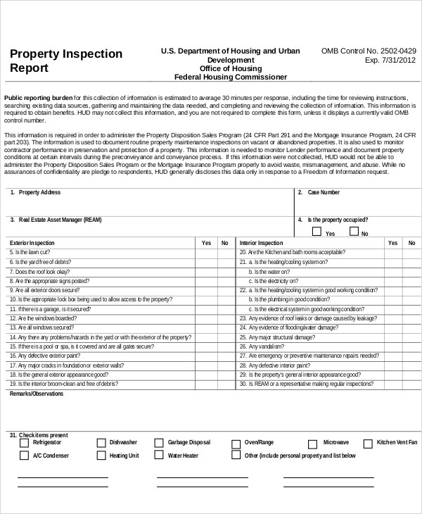 23 Sample Inspection Report Templates Docs Word Pages