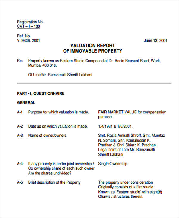 how to prepare business valuation report