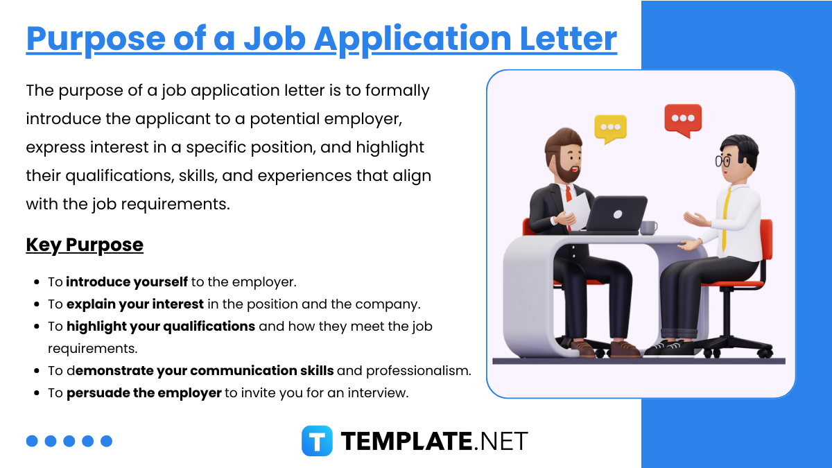 purpose of a job application letter