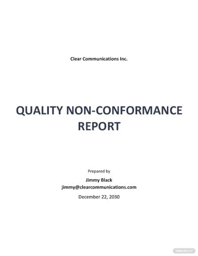quality non conformance report template