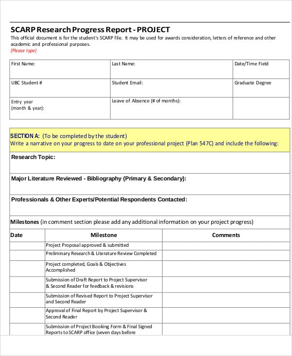 science research report template
