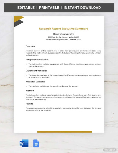 research report template word