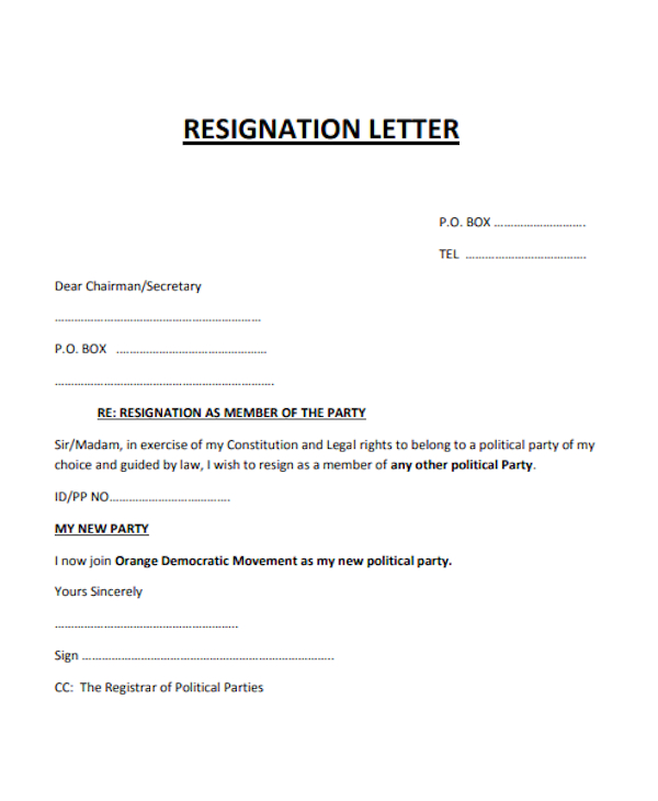 Membership Resignation Letters Template - 15+ Word, PDF Format Download