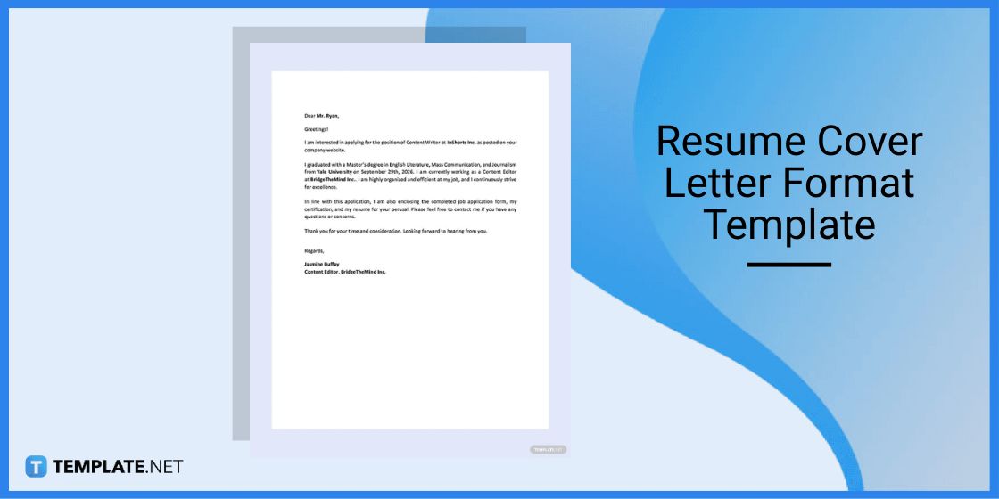 resume cover letter format template