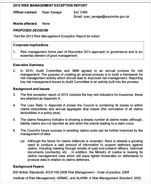 15+ Exception Report Templates Free Sample, Example Format Download