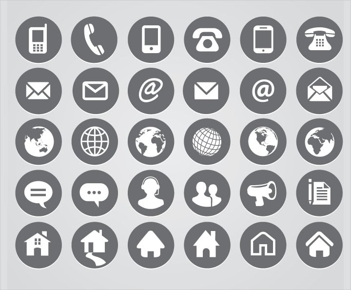 round contact icons