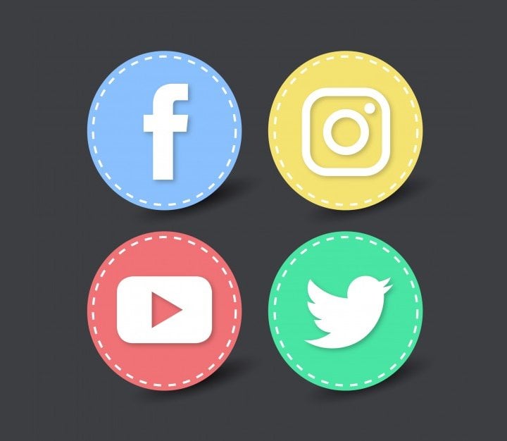 round social network icons