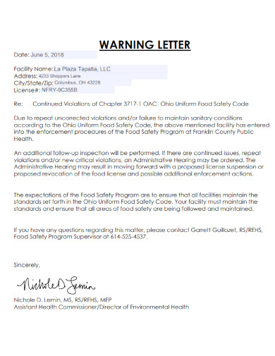 17 Sample Safety Warning Letter Templates Pdf Doc Apple Pages Free And Premium Templates