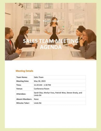 sales team meeting agenda template