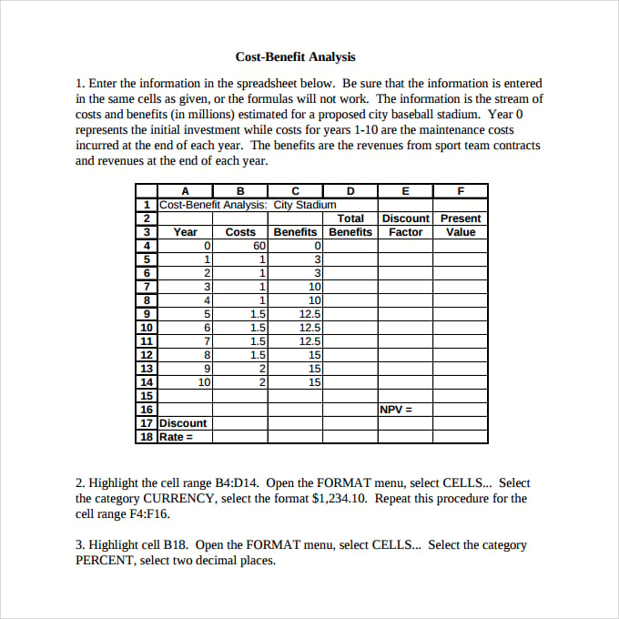 sample cost benefit analysis template