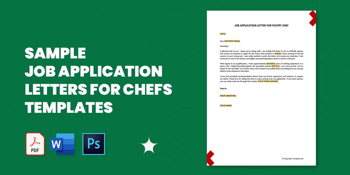 sample job application letters for chefs