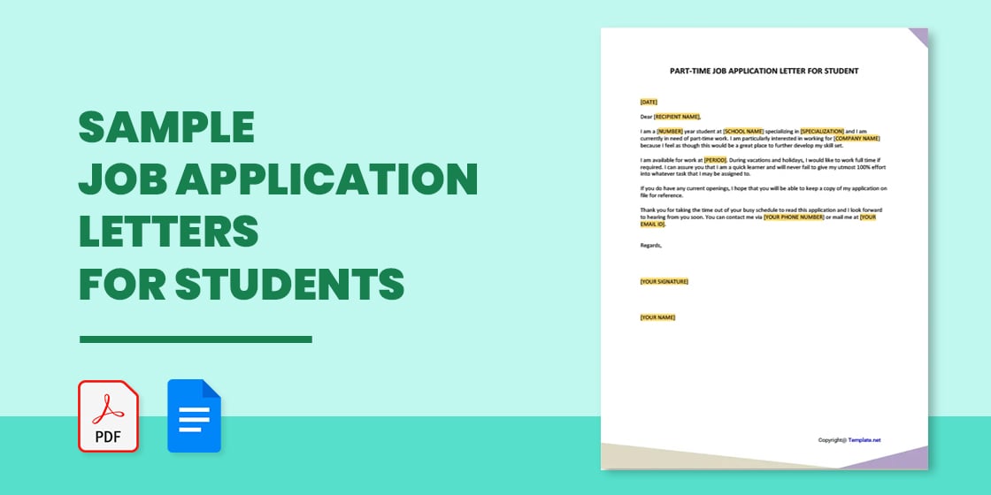 example of application letter of student