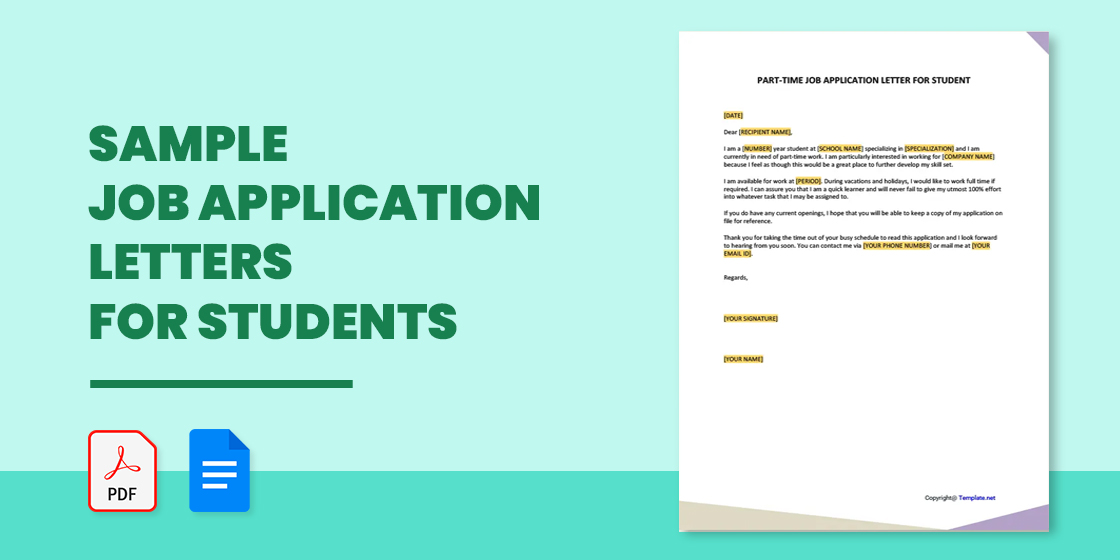 application letter student example