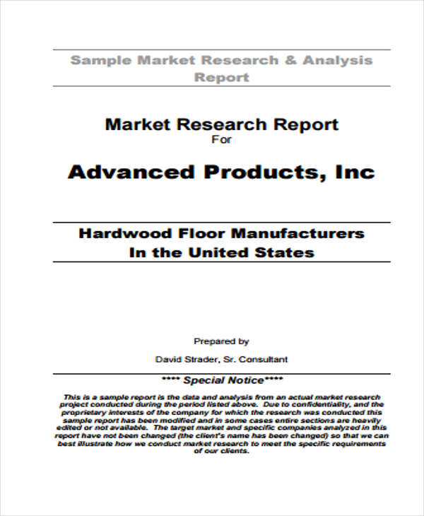 writing market research report