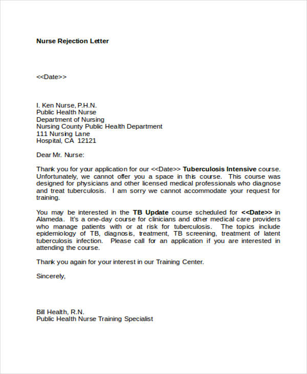 11+ Sample Job Rejection Letters