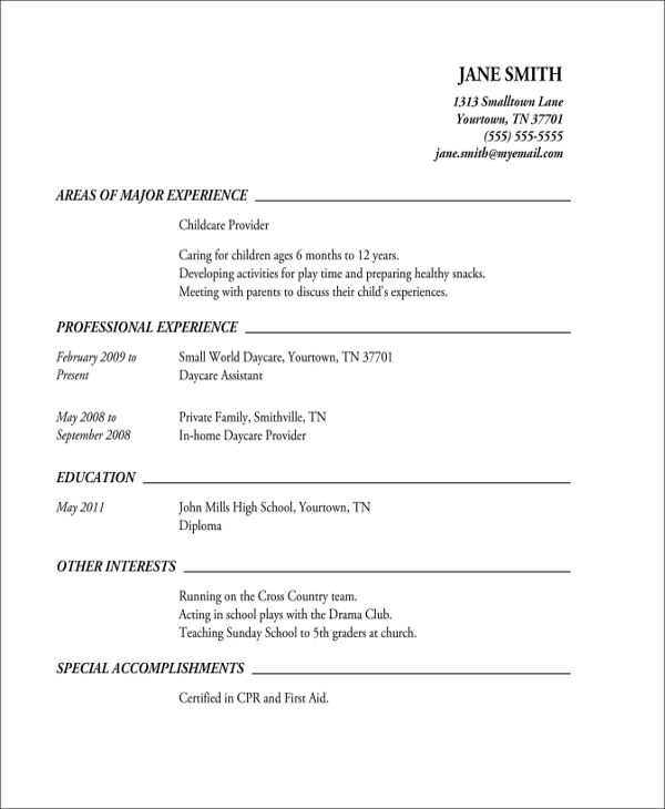 8+ Job Resume Templates - PDF, DOC