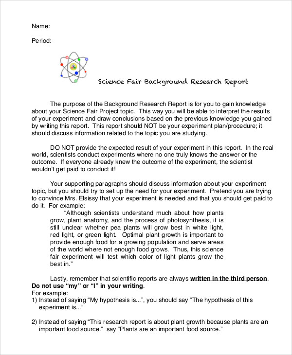 background of research report