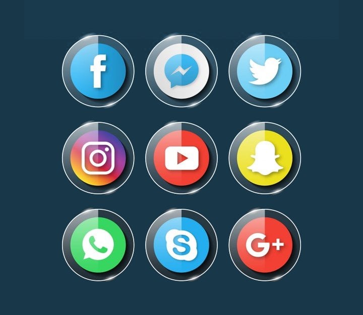 social media glass icons1