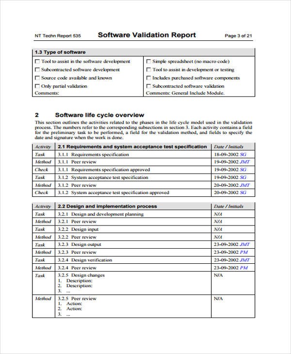 software-validation-report