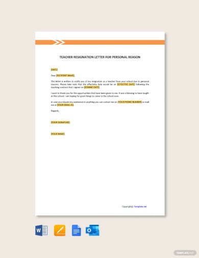 free downloadable templates for personal resignation