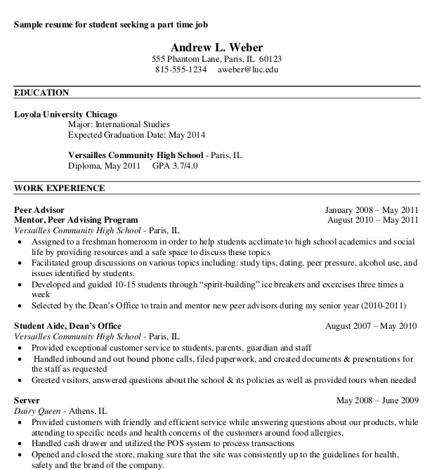 High Schooler Teenager High School Student Resume With No ...