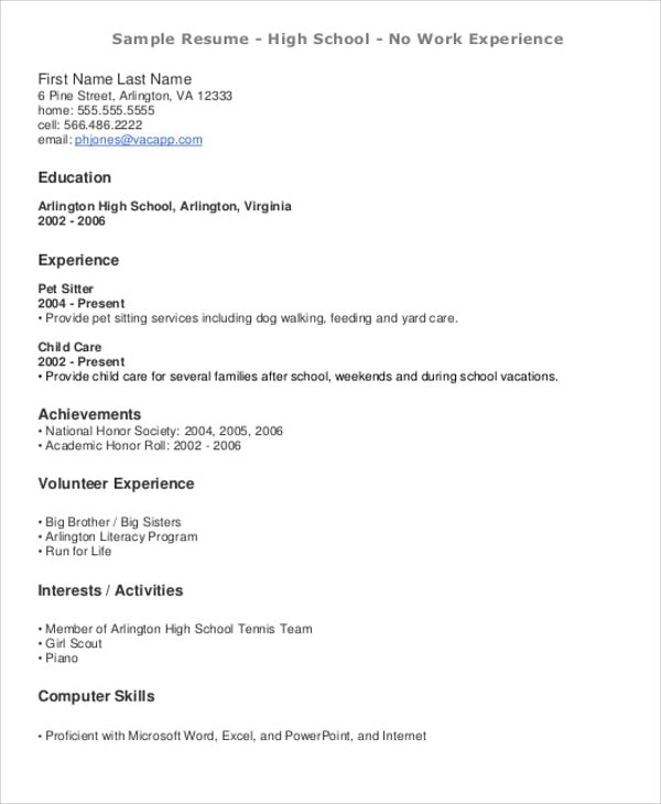 17+ Teenage Resume Templates - PDF, DOC