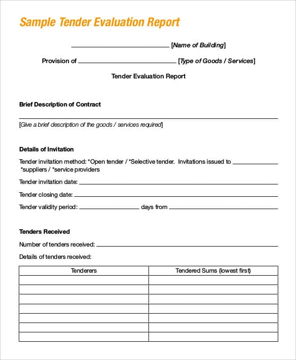 tender evaluation in pdf