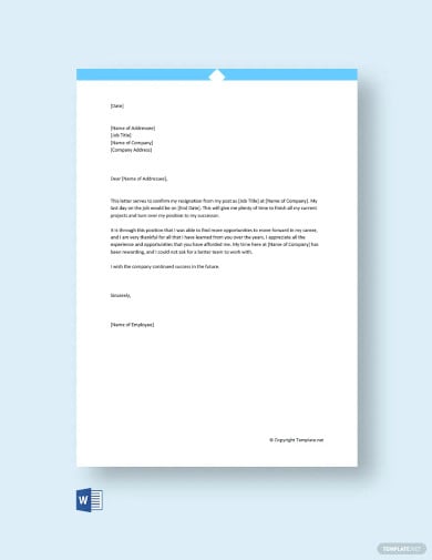 Thank-You Resignation Letter Templates - 16+ Free Word, PDF Format Download