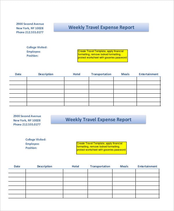 weekly travel expense report2