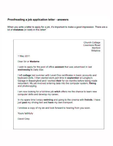 worker employment job application letter