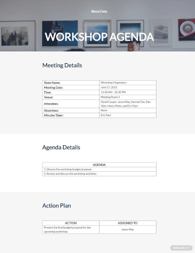 workshop agenda template