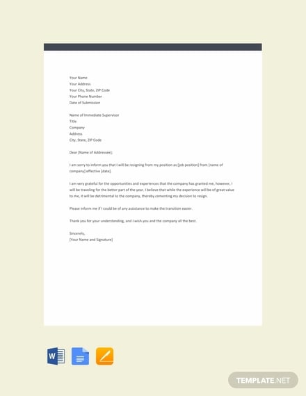 28+ Resignation Letter Templates and Examples