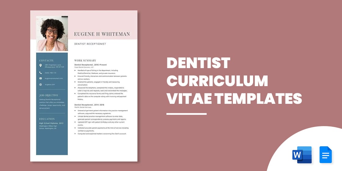 Dentist Curriculum Vitae Templates - 10+ Free Word, Pdf Format Download