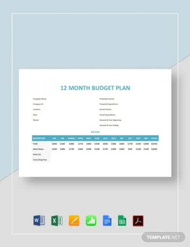 month budget plan template