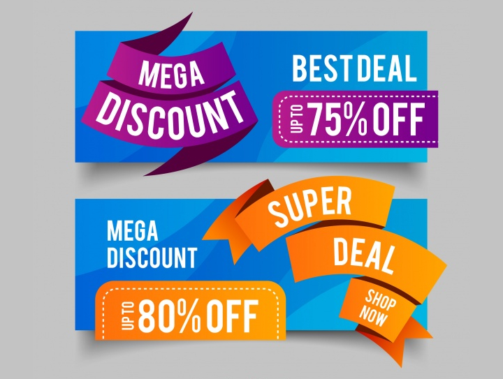 abstract discount banners