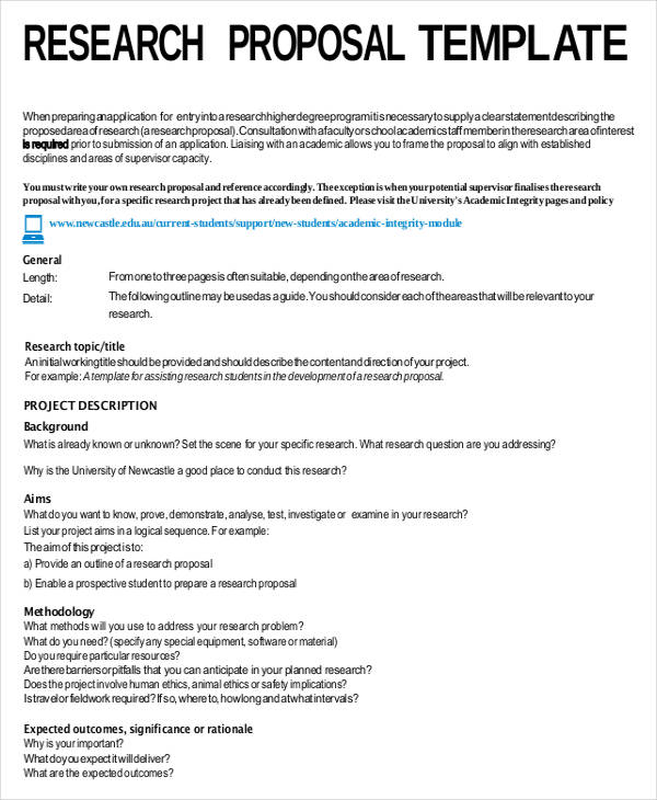 research proposal template for undergraduate