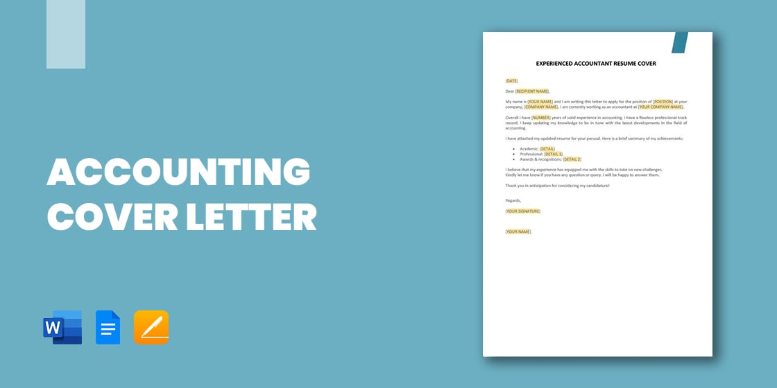 accounting cover letter templates free