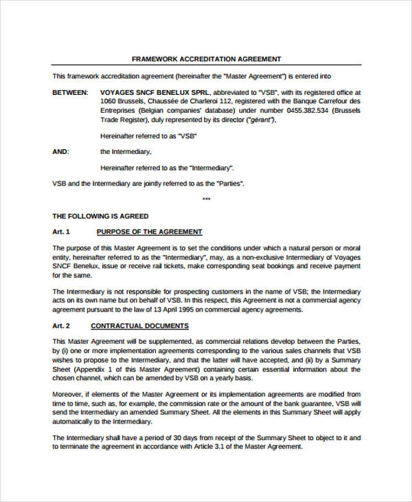 Framework Agreement Template - 11+ Free PDF, Word Format Download